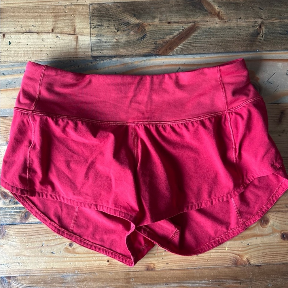 Lululemon red speed shorts 2